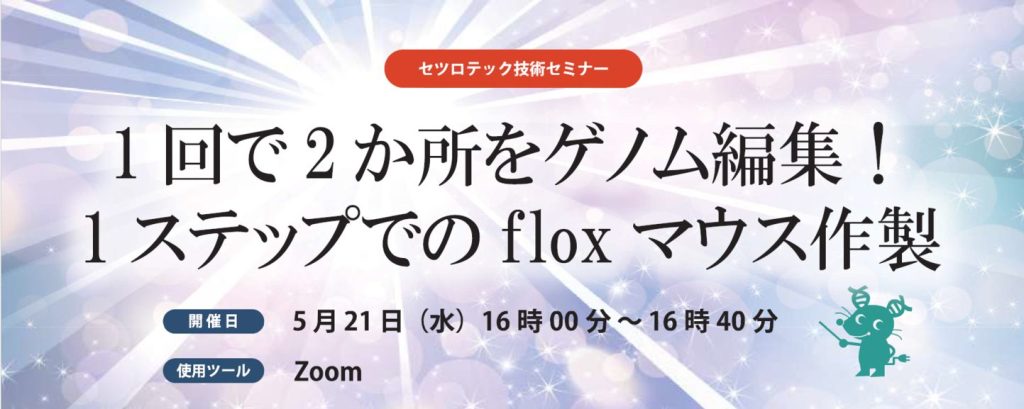 １回で2か所をゲノム編集！1ステップでのfloxマウス作製